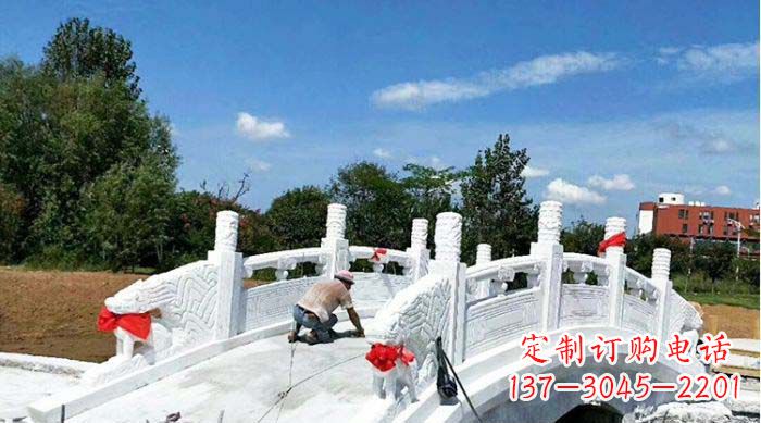 南京景区汉白玉石雕拱桥
