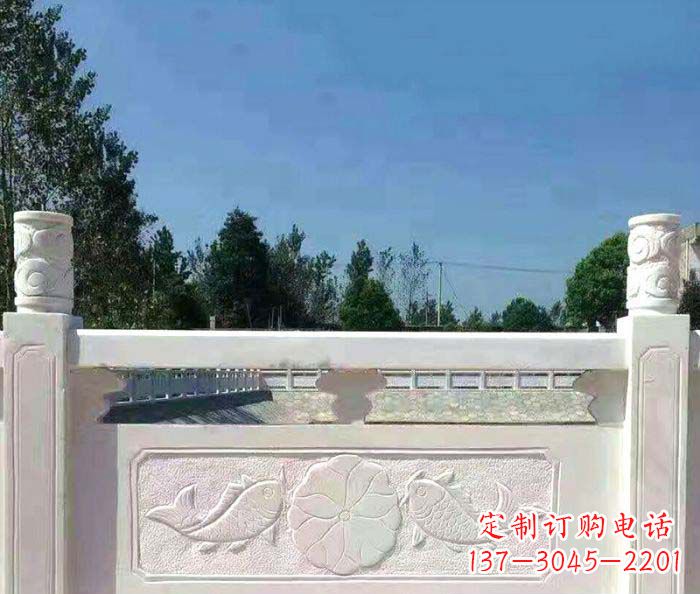 南京精美汉白玉石浮雕栏板
