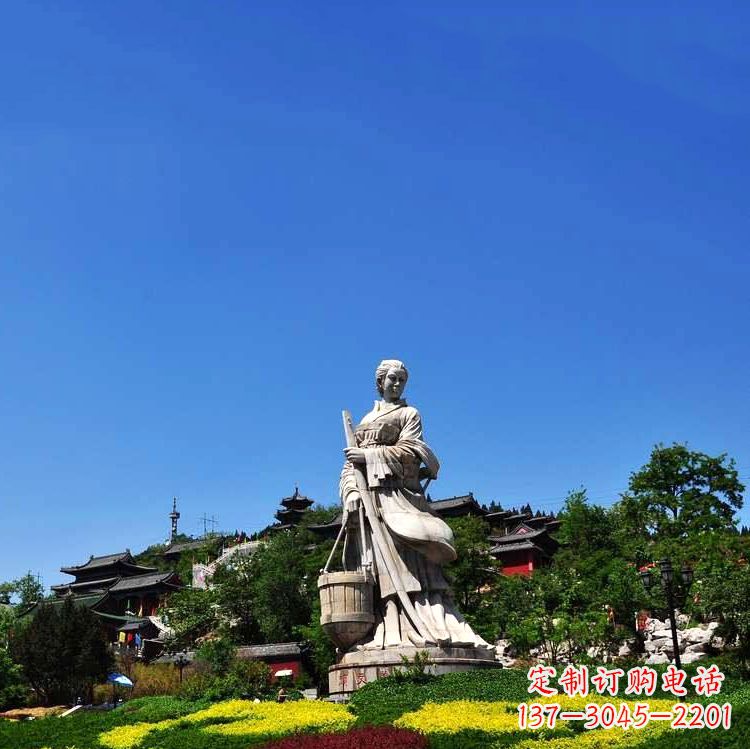 南京美女雕塑，用精美石料表现传统美