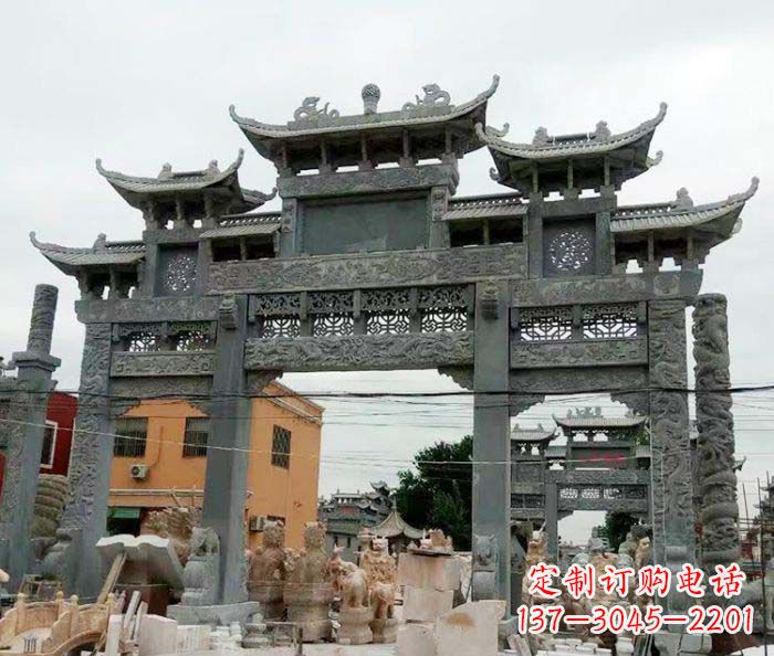 南京石雕牌坊,精致雕塑让你完美点缀