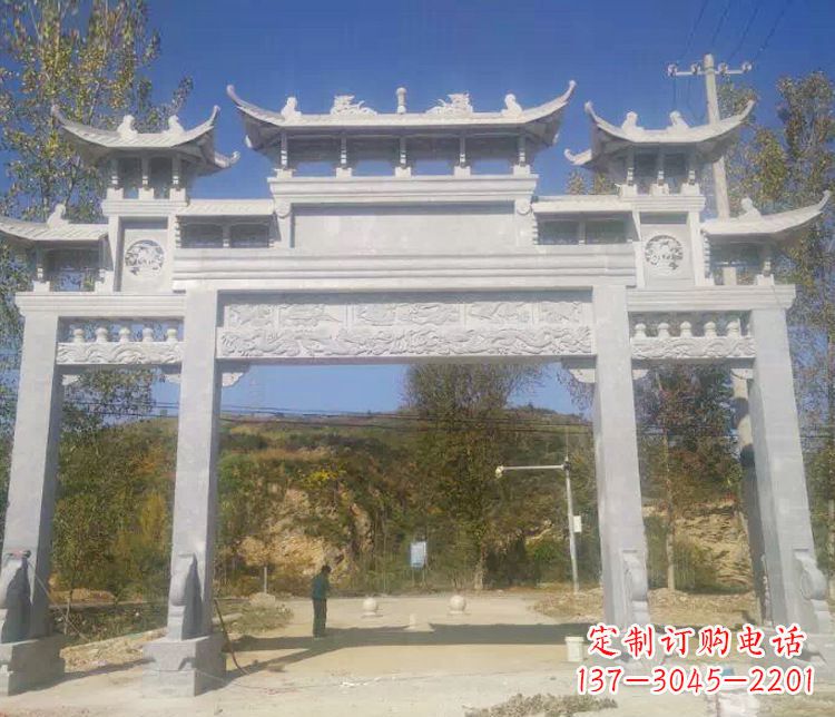 南京中领雕塑:精雕制作仿古石牌坊石雕