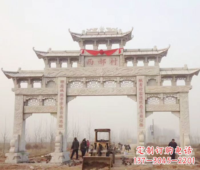 南京高品质三门牌坊石雕