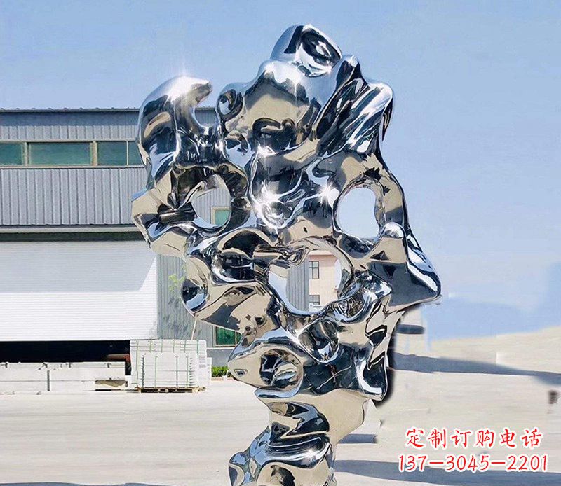南京镜面不锈钢太湖石雕塑
