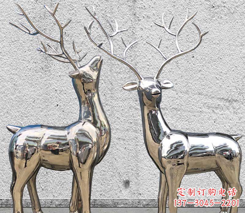 南京镜面不锈钢小鹿雕塑