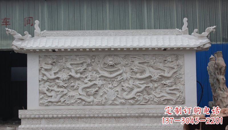 南京九龙壁石雕塑——让礼堂充满豪华气息