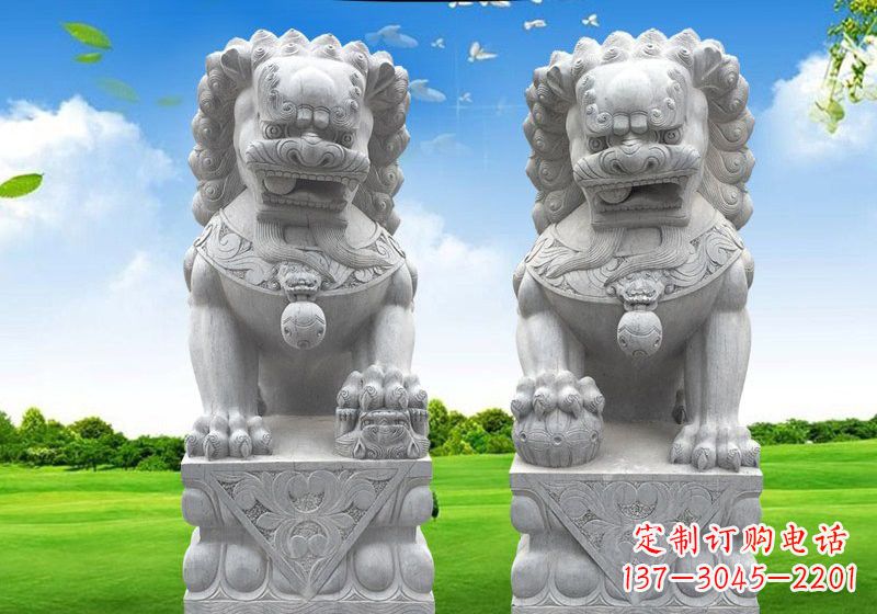 南京风采傲人的狮子石雕