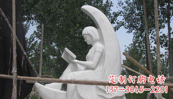 南京中领雕塑高品质小女孩汉白玉石雕