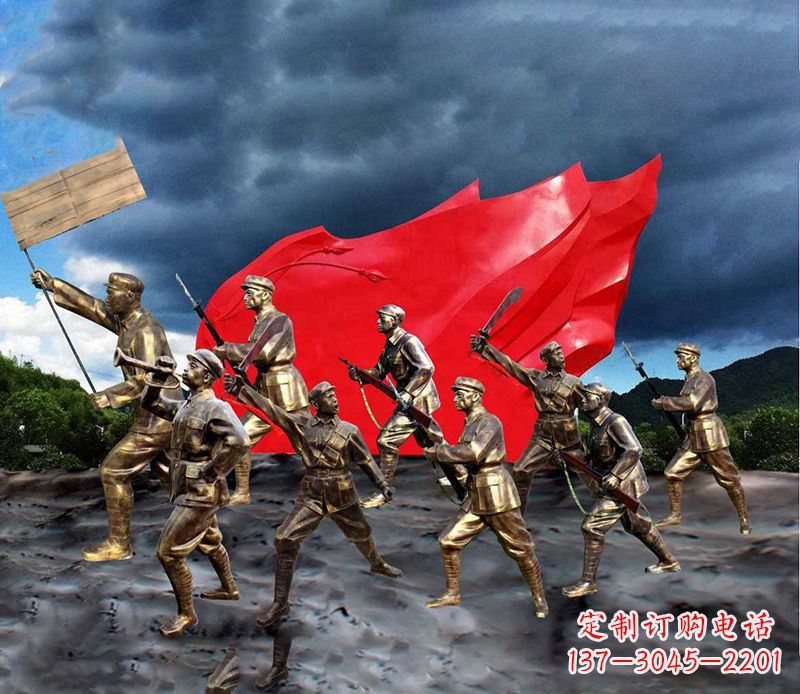 南京纪念伟大革命先烈的红军雕塑