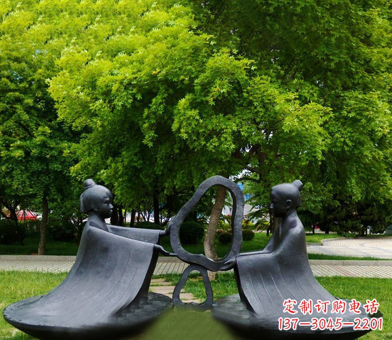 南京孔融让梨公园铜雕