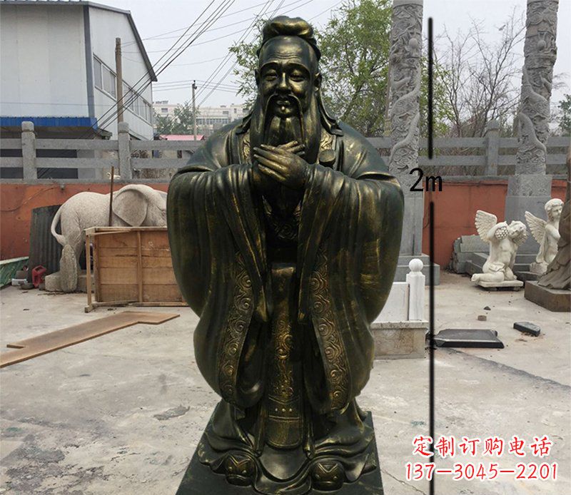 南京荣誉传承,孔子铜雕精美艺术品