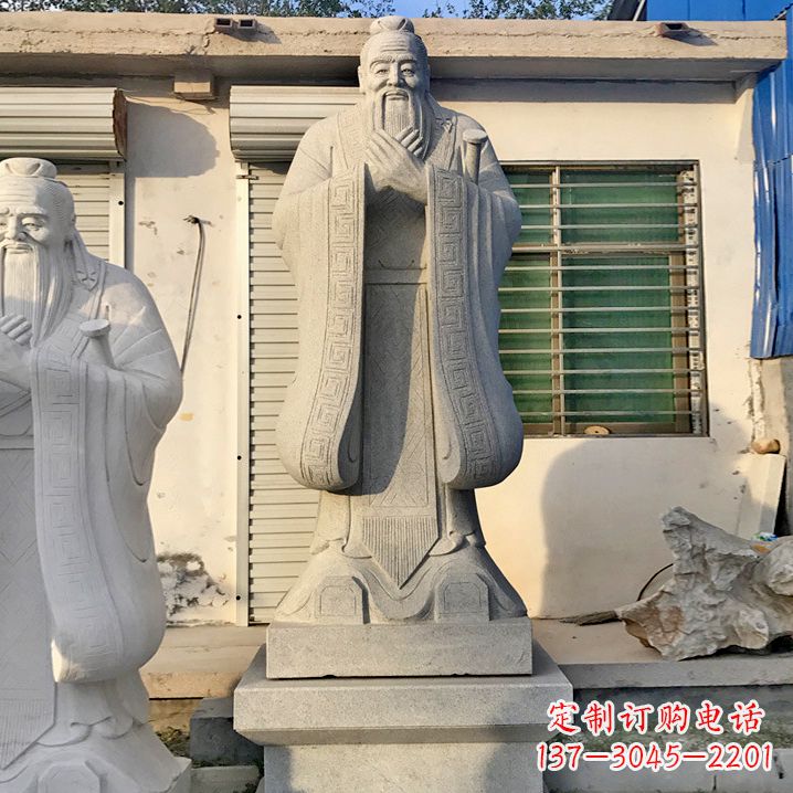 南京用砂岩浮雕铸造大师级精美孔子雕塑