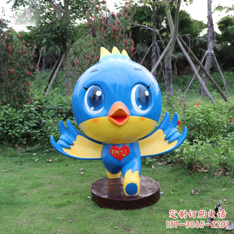 南京蓝色梦幻，玻璃钢鸽子雕塑