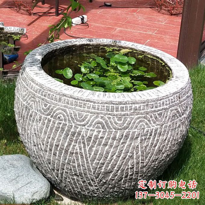 南京老青石花盆鱼缸