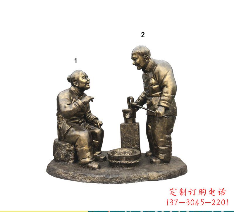 南京质朴传神的老人铜雕