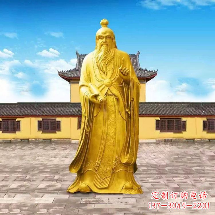南京中领雕塑老子骑牛石雕