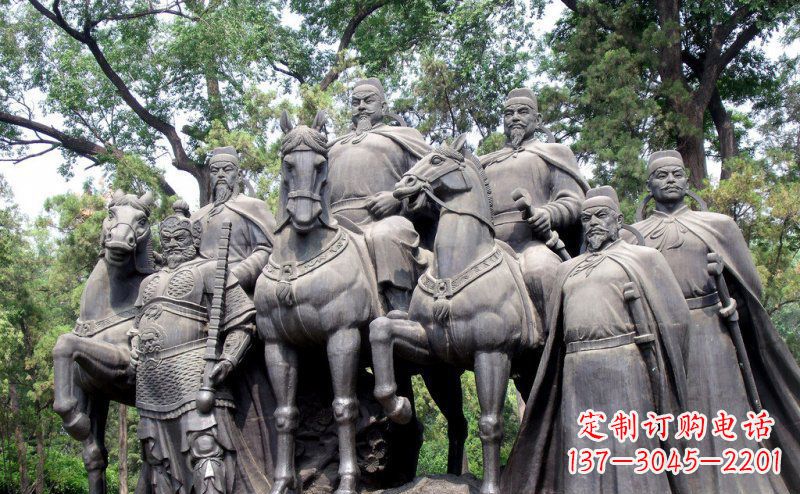 南京李世民领兵名人铜雕,永久流传霸业辉煌