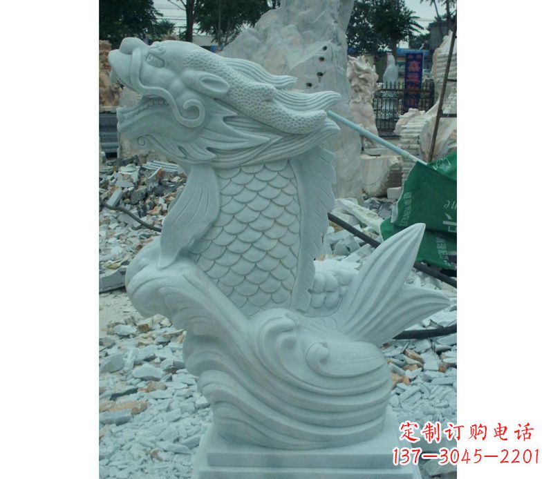 南京鲤鱼变龙石雕