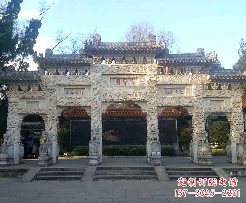南京传承石雕牌坊楼,领雕塑带来您极致定制