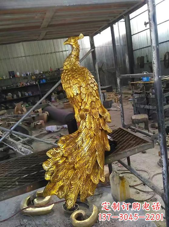 南京鎏金凤凰,城市园林铸铜景观动物雕塑