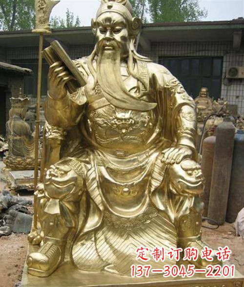南京精美绝伦,鎏金关公铜雕