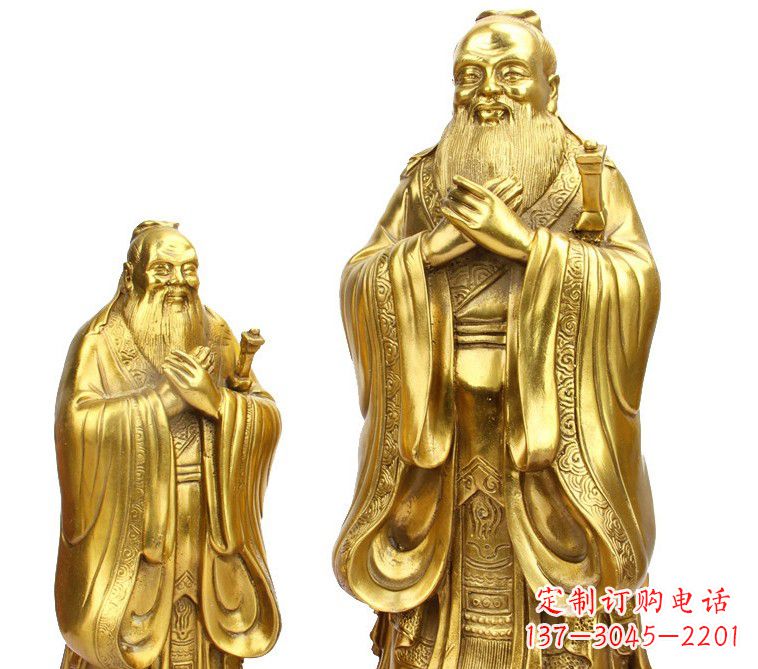 南京鎏金孔子铜雕像