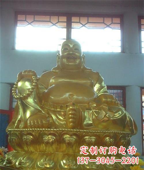 南京传统工艺制作鎏金弥勒佛像