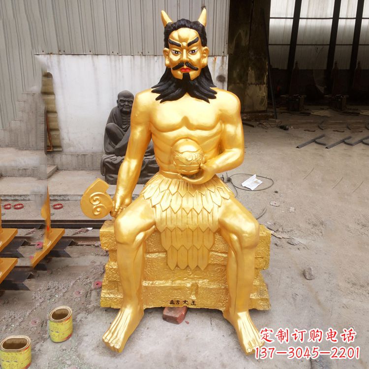 南京神话雕塑——鎏金神农氏炎帝神像