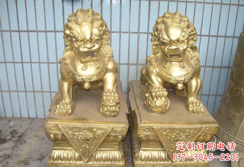 南京北京狮子雕塑,高雅典雅的手工鎏金铜制品