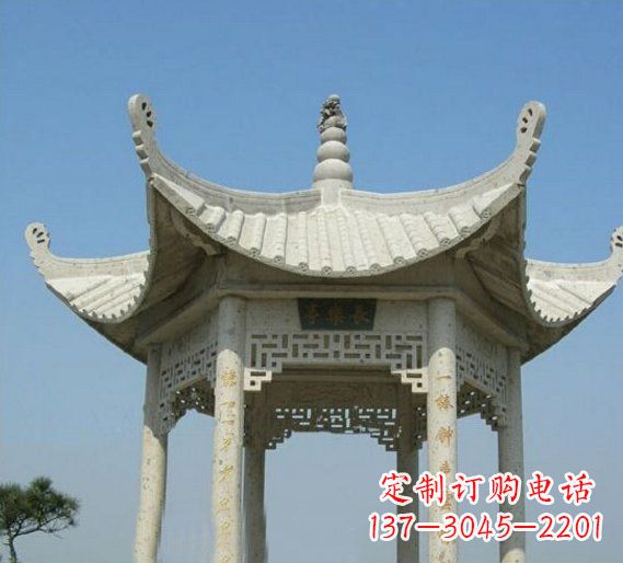 南京六角凉亭园林景观石雕
