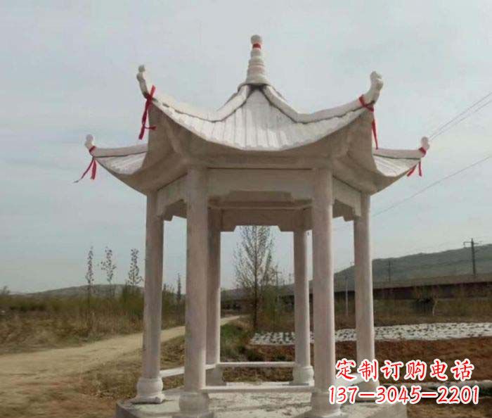 南京六角石雕凉亭 (2)