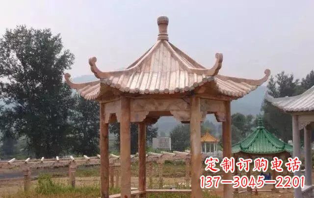 南京营造古朴悠然的凉亭石雕