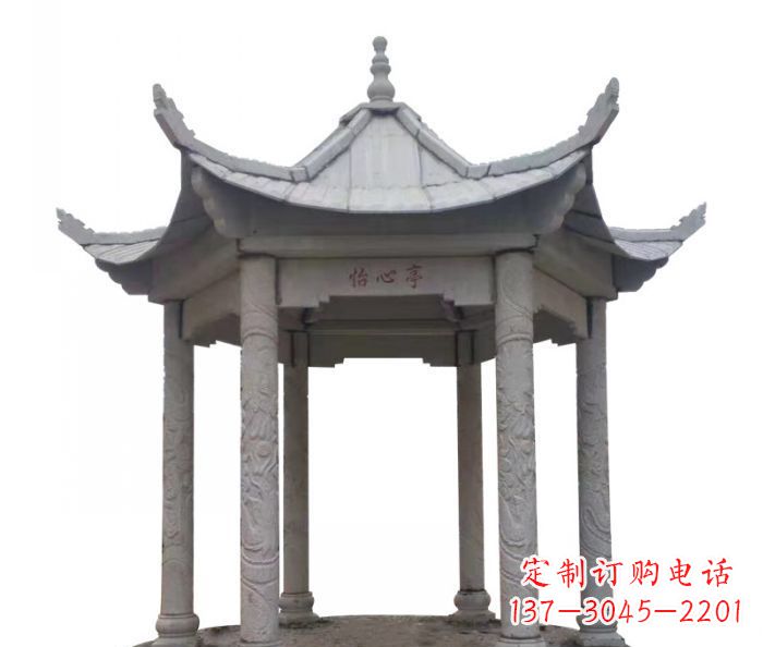 南京六角石雕凉亭 (5)
