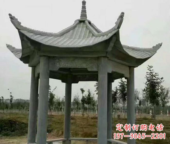 南京六角石雕凉亭 (3)