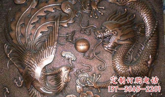 南京龙飞凤舞红铜壁画铜浮雕 (2)