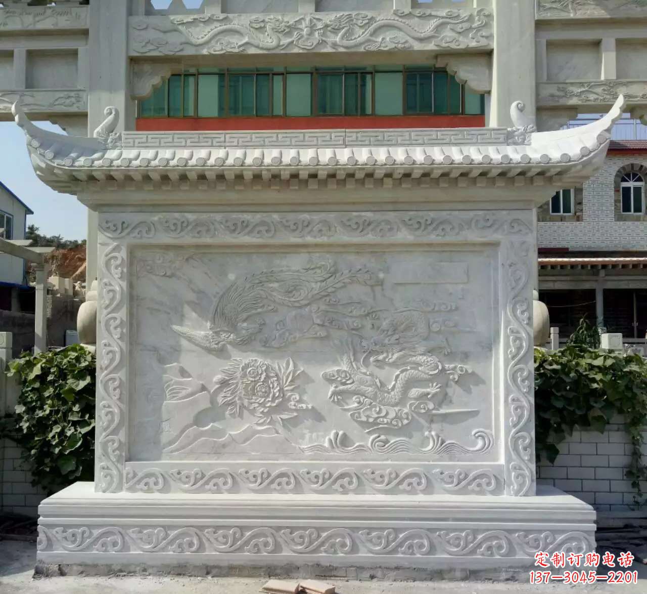 南京墙面影壁石雕,让龙凤陪您共度美好!