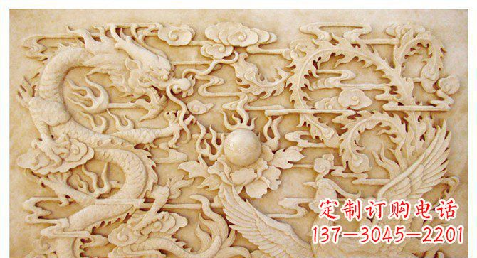 南京精美龙凤戏珠公园景观石浮雕