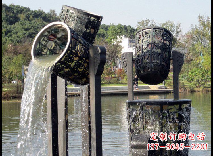 南京高贵典雅的铜雕喷泉