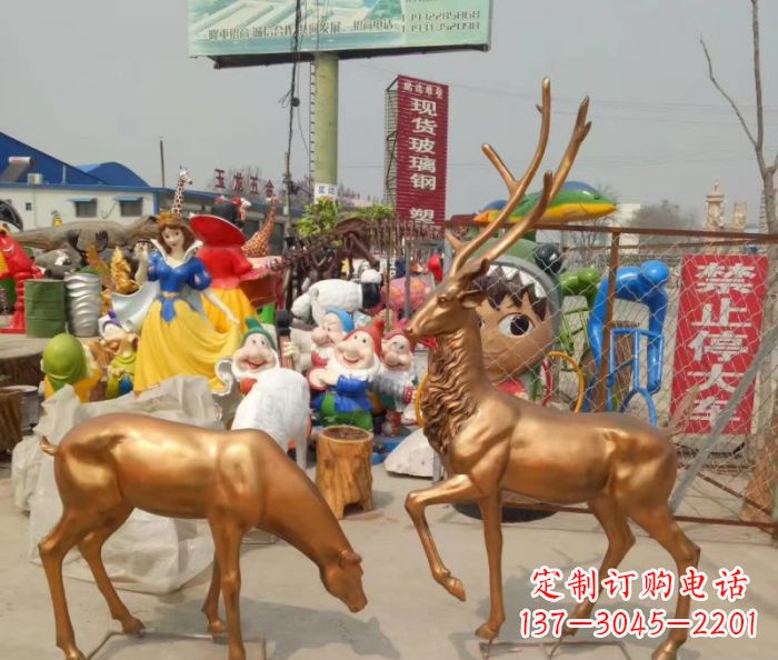南京优雅经典,中领雕塑鹿铜雕塑