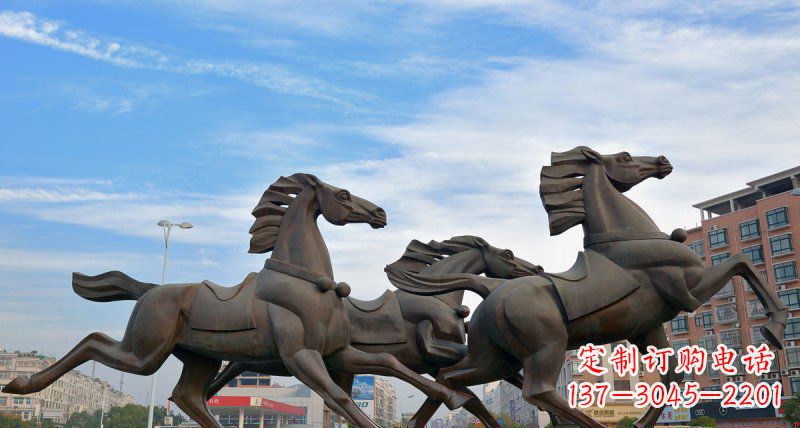 南京马广场动物铜雕塑,精致细腻魅力无穷
