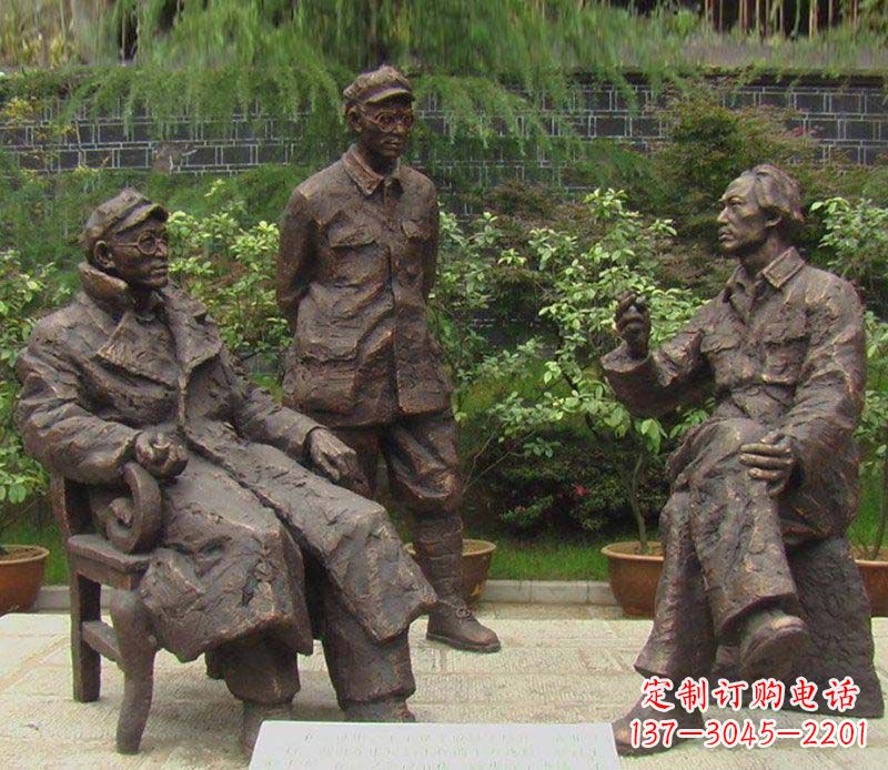 南京精美手工雕刻的刘伯承—毛泽东雕像