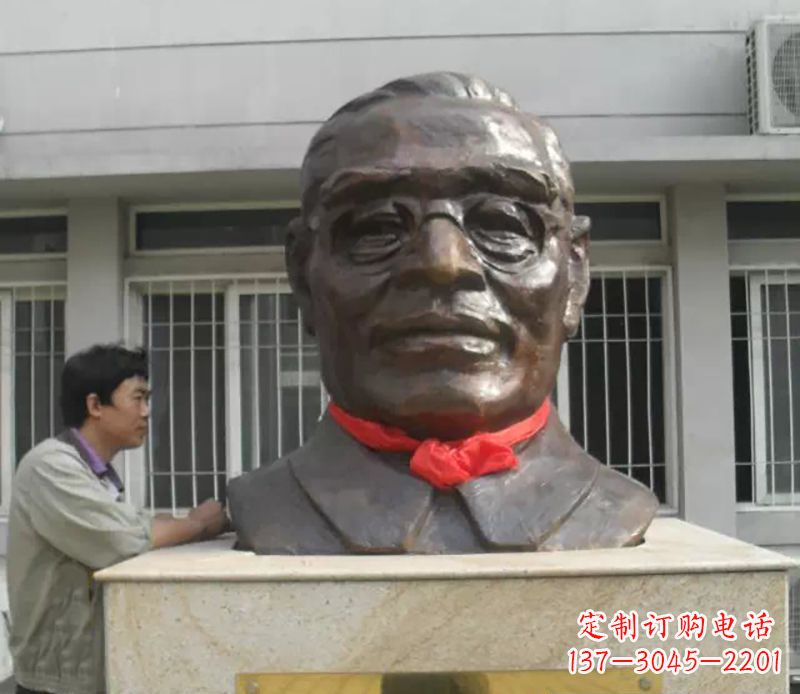 南京茅以升校园名人头像铜雕