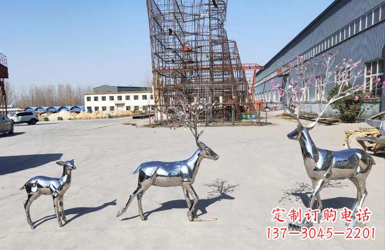 南京梅花鹿不锈钢雕塑图片