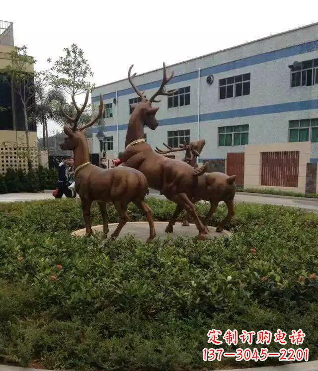 南京梅花鹿小区铜雕精美礼品
