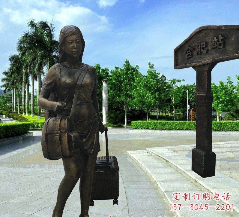 南京美貌铸就的美女铜雕