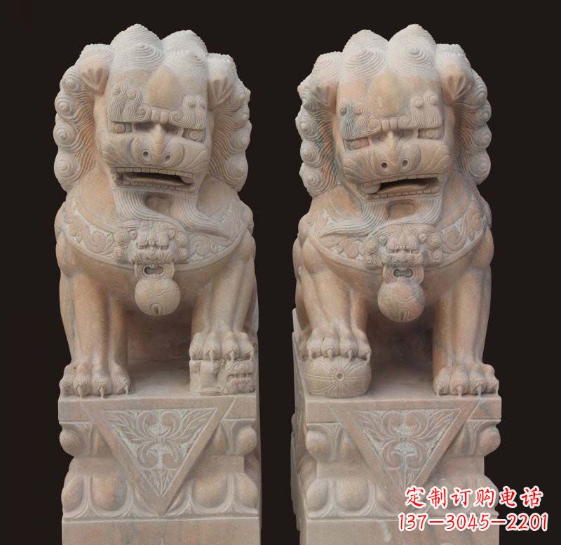 南京传统石狮子雕塑，精美绝伦