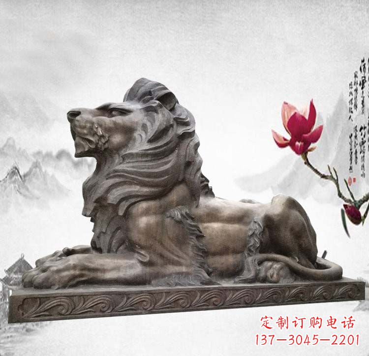 南京门口西洋欧式狮子铜雕