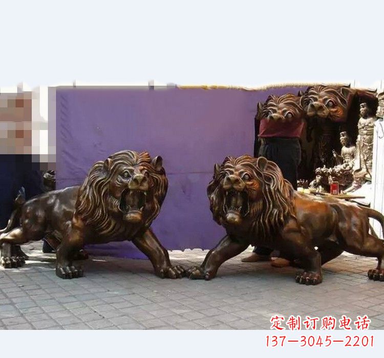 南京中领雕塑精心打造的正宗西洋狮子铜雕,表面…