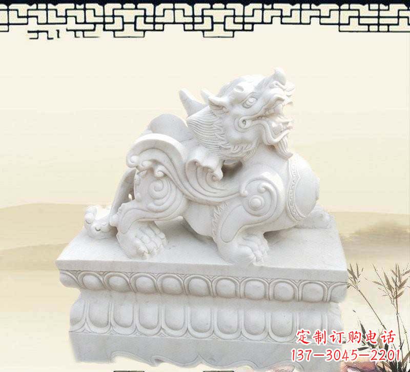 南京精美貔貅石雕雕塑,烘托家门口的神秘感