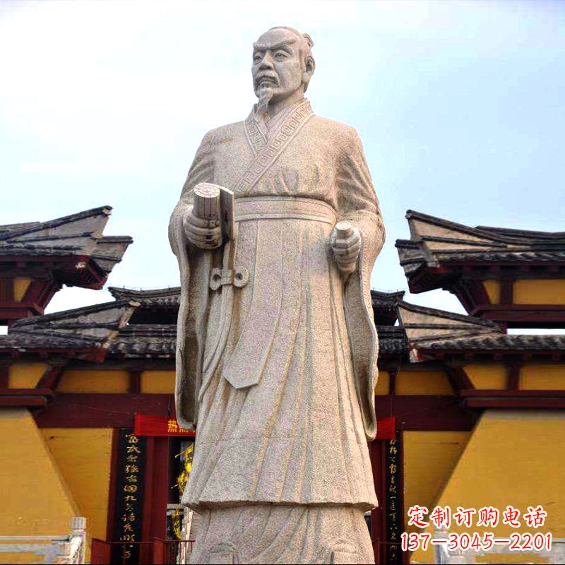 南京传承中华传统文化,传神孟子砂岩石雕塑