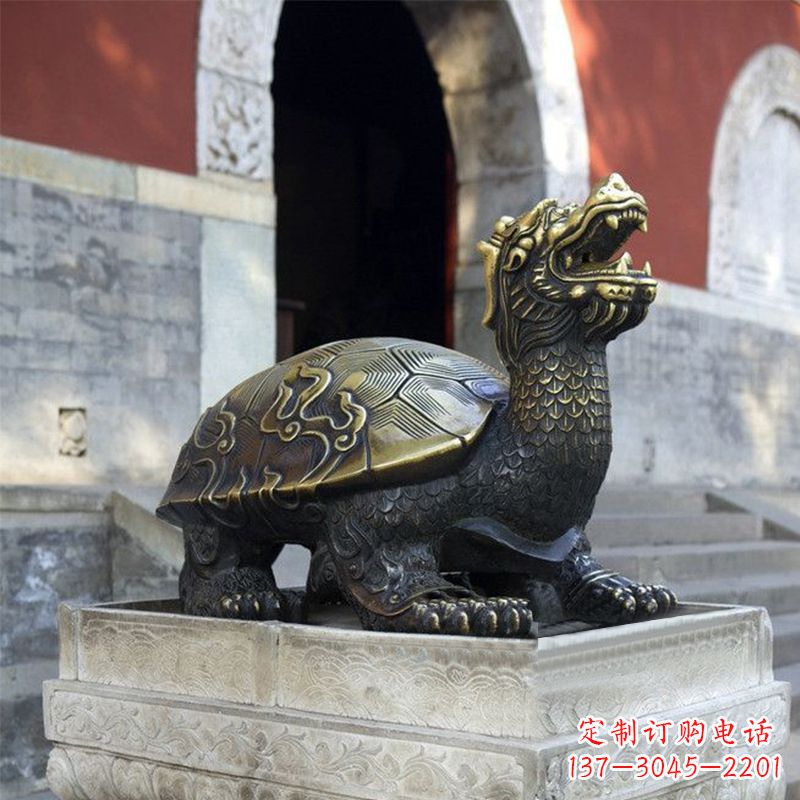 南京弥勒佛坐赑屃雕塑-寺庙大门神兽动物雕塑